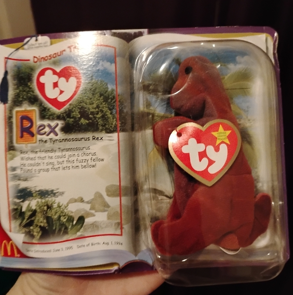 Ty Red Dinosaur Plush Toy (Rex)